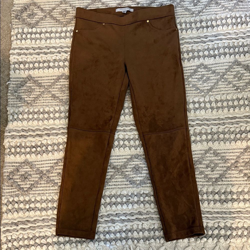 Marc New York Brown Faux Suede Skinny Leggings Pants Size S